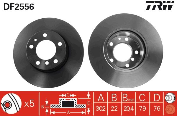Tarcza hamulcowa TRW DF2556