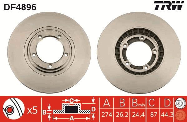 Tarcza hamulcowa TRW DF4896
