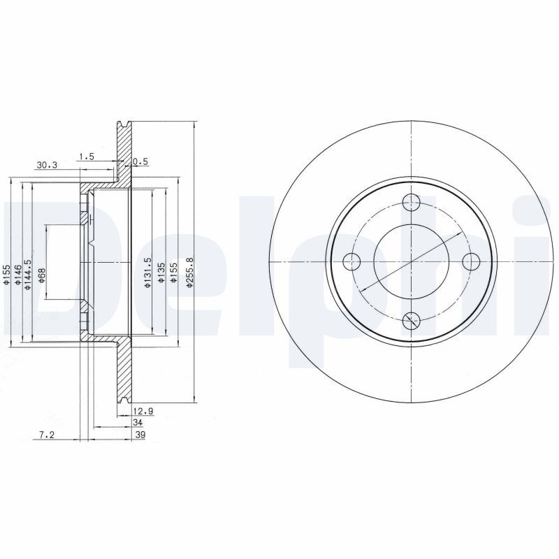Tarcza hamulcowa DELPHI BG2215