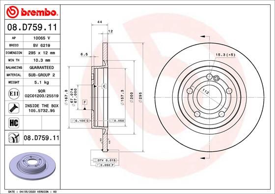 Tarcza hamulcowa BREMBO 08.D759.11