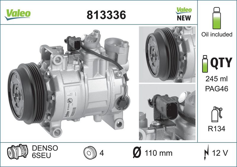Sprężarka, klimatyzacja VALEO 813336