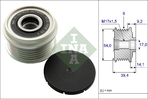 Alternator - sprzęgło jednokierunkowe INA 535015110