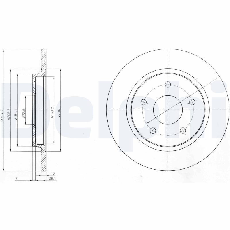 Tarcza hamulcowa DELPHI BG4247