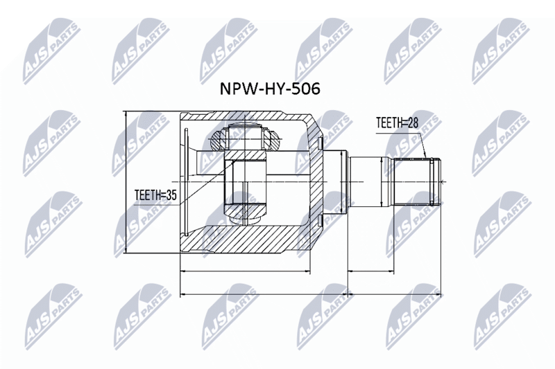 Zestaw przegubu, wał napędowy NTY NPW-HY-506