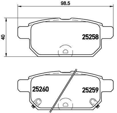 Zestaw klocków hamulcowych, hamulce tarczowe BREMBO P 79 029