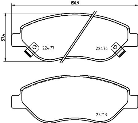 Zestaw klocków hamulcowych, hamulce tarczowe BREMBO P 23 178