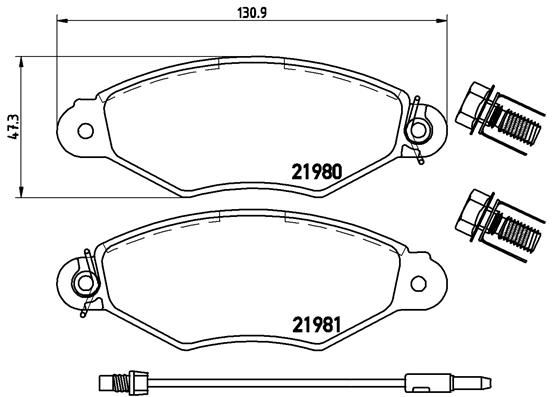 Zestaw klocków hamulcowych, hamulce tarczowe BREMBO P 68 042