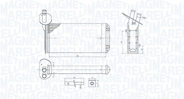 Wymiennik ciepła, ogrzewanie wnętrza MAGNETI MARELLI 350218410000