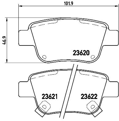 Zestaw klocków hamulcowych, hamulce tarczowe BREMBO P 83 047