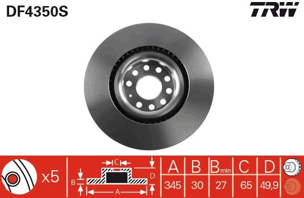 Tarcza hamulcowa TRW DF4350S