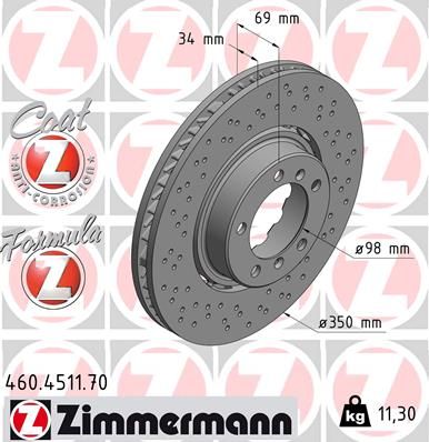 Tarcza hamulcowa ZIMMERMANN 460.4511.70