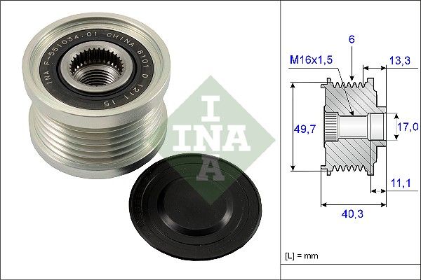 Alternator - sprzęgło jednokierunkowe INA 535009310
