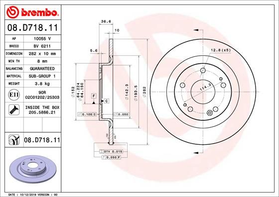 Tarcza hamulcowa BREMBO 08.D718.11