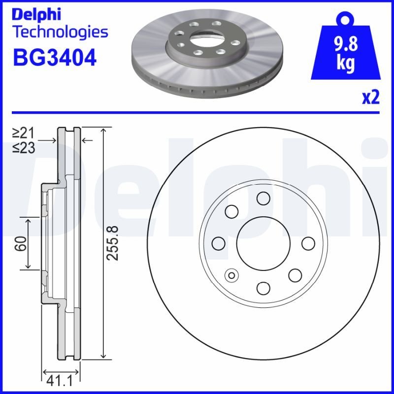 Tarcza hamulcowa DELPHI BG3404