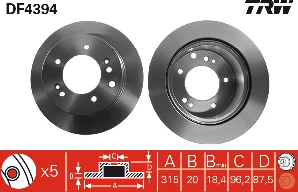 Tarcza hamulcowa TRW DF4394