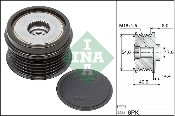 Alternator - sprzęgło jednokierunkowe INA 535033410