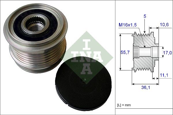 Alternator - sprzęgło jednokierunkowe INA 535016110