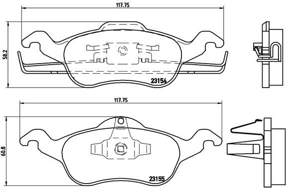 Zestaw klocków hamulcowych, hamulce tarczowe BREMBO P 24 046
