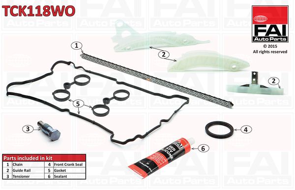 Zestaw łańcucha rozrządu FAI AutoParts tck118wo