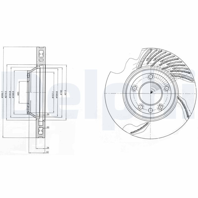 Tarcza hamulcowa DELPHI BG9950