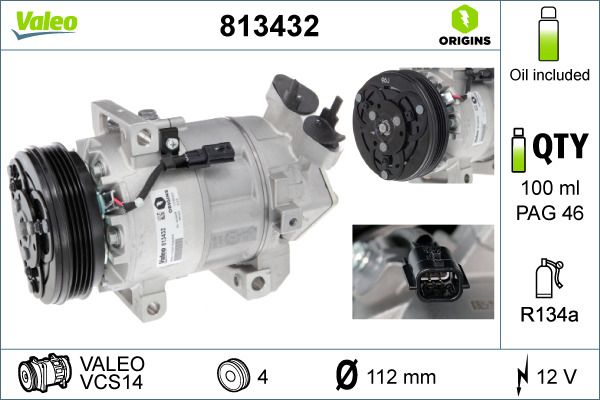 Sprężarka, klimatyzacja VALEO 813432