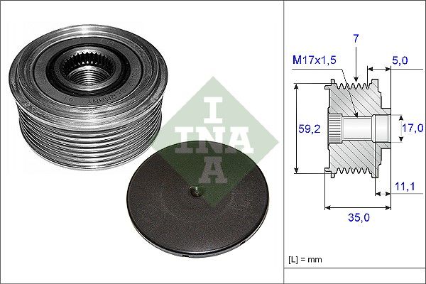 Alternator - sprzęgło jednokierunkowe INA 535 0087 10