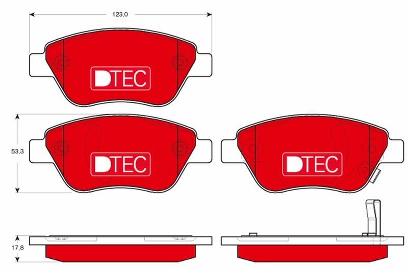 Zestaw klocków hamulcowych, hamulce tarczowe TRW GDB1700DTE