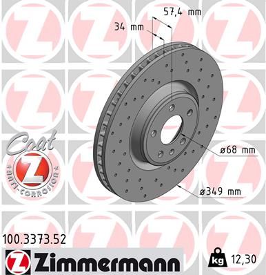 Tarcza hamulcowa ZIMMERMANN 100.3373.52