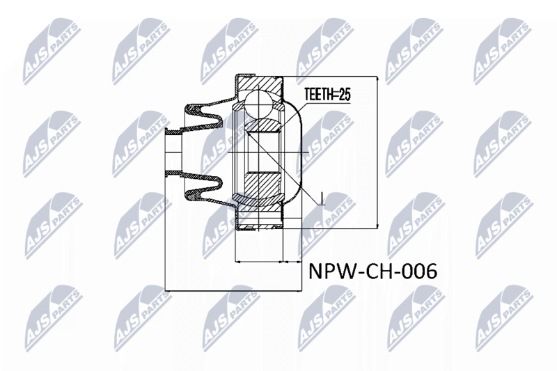 Przegub, wałek przegubowy NTY NPW-CH-006