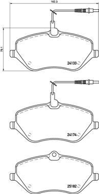 Zestaw klocków hamulcowych, hamulce tarczowe BREMBO P 61 119
