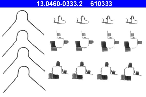 Zestaw akcesoriów, klocki hamulcowe ATE 13.0460-0333.2