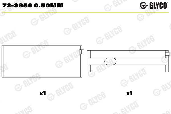 Panewka wału korbowego GLYCO 72-38560.50MM