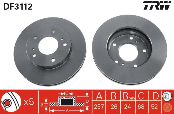 Tarcza hamulcowa TRW DF3112