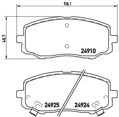 Zestaw klocków hamulcowych, hamulce tarczowe BREMBO P 30 045