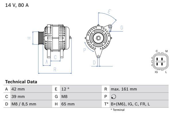 Alternator BOSCH 0 986 080 570