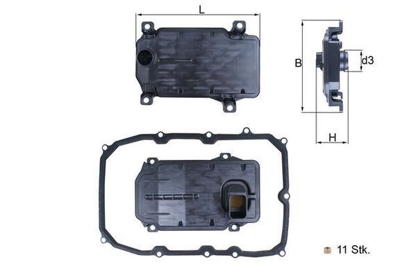 Filtr hydrauliczny, automatyczna skrzynia biegów MAHLE HX187KIT