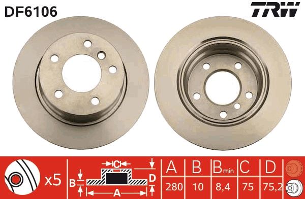 Tarcza hamulcowa TRW df6106
