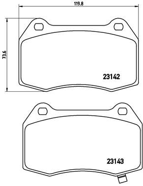 Zestaw klocków hamulcowych, hamulce tarczowe BREMBO P 56 047