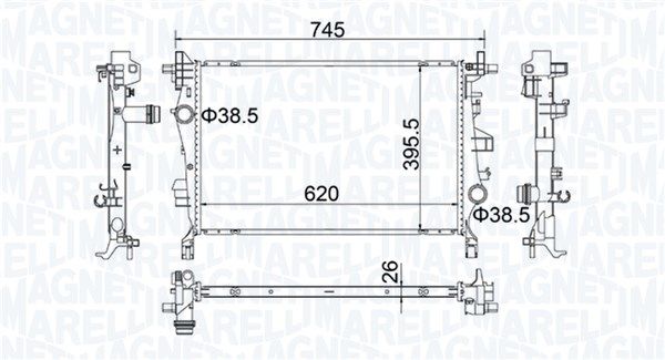 Chłodnica, układ chłodzenia silnika MAGNETI MARELLI 350214500000