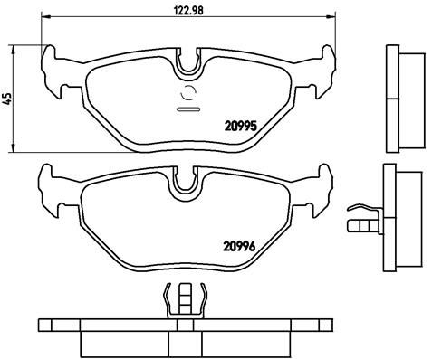 Zestaw klocków hamulcowych, hamulce tarczowe BREMBO P 06 011