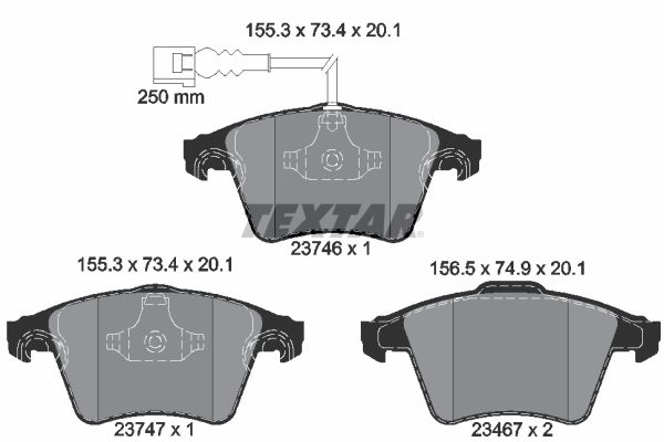 Zestaw klocków hamulcowych, hamulce tarczowe TEXTAR 2374602