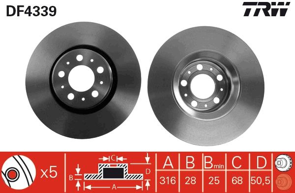 Tarcza hamulcowa TRW DF4339