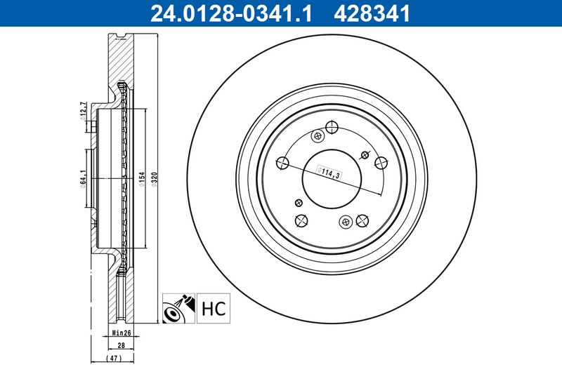 Tarcza hamulcowa ATE 24.0128-0341.1