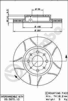 Tarcza hamulcowa BREMBO 09.5870.75