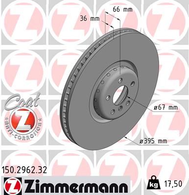 Tarcza hamulcowa ZIMMERMANN 150.2962.32