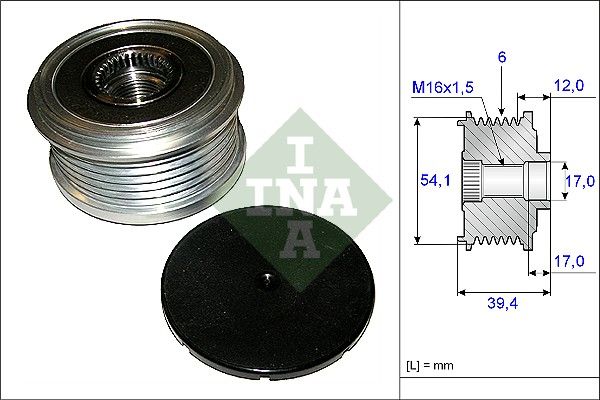 Alternator - sprzęgło jednokierunkowe INA 535009010