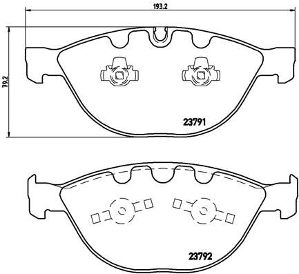 Zestaw klocków hamulcowych, hamulce tarczowe BREMBO P 06 047