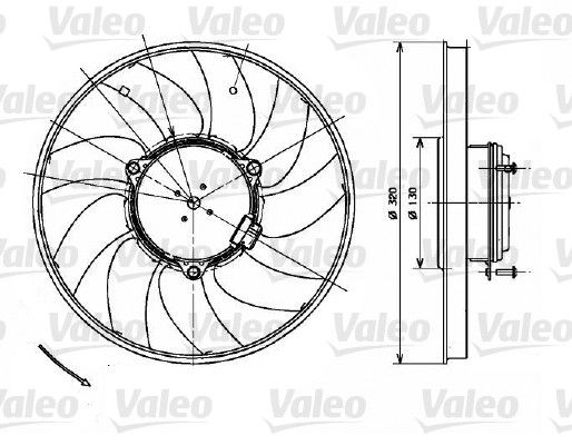 Wentylator, chłodzenie silnika VALEO 696083