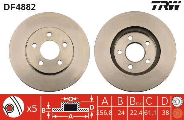 Tarcza hamulcowa TRW DF4882
