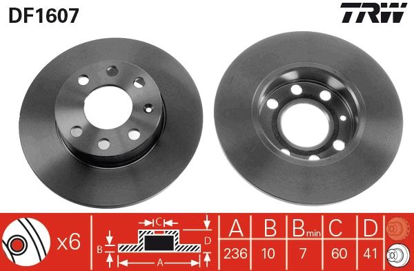 Tarcza hamulcowa TRW DF1607